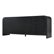 Mueble para TV de borde curvo con gabinetes grandes