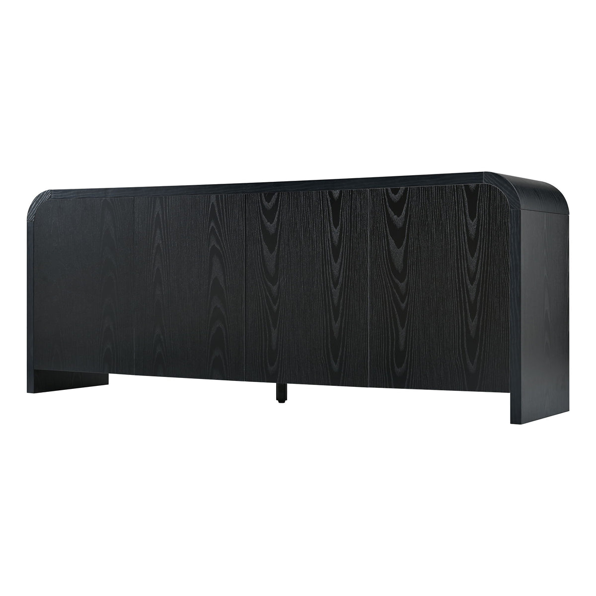Mueble para TV de borde curvo con gabinetes grandes