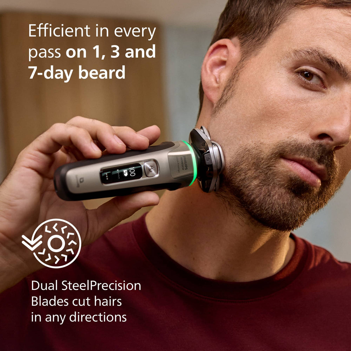 Philips Norelco - i9000 Prestige Rechargeable Wet & Dry Shaver with Charge Stand, Precision Trimmer and Premium Case - Chrome