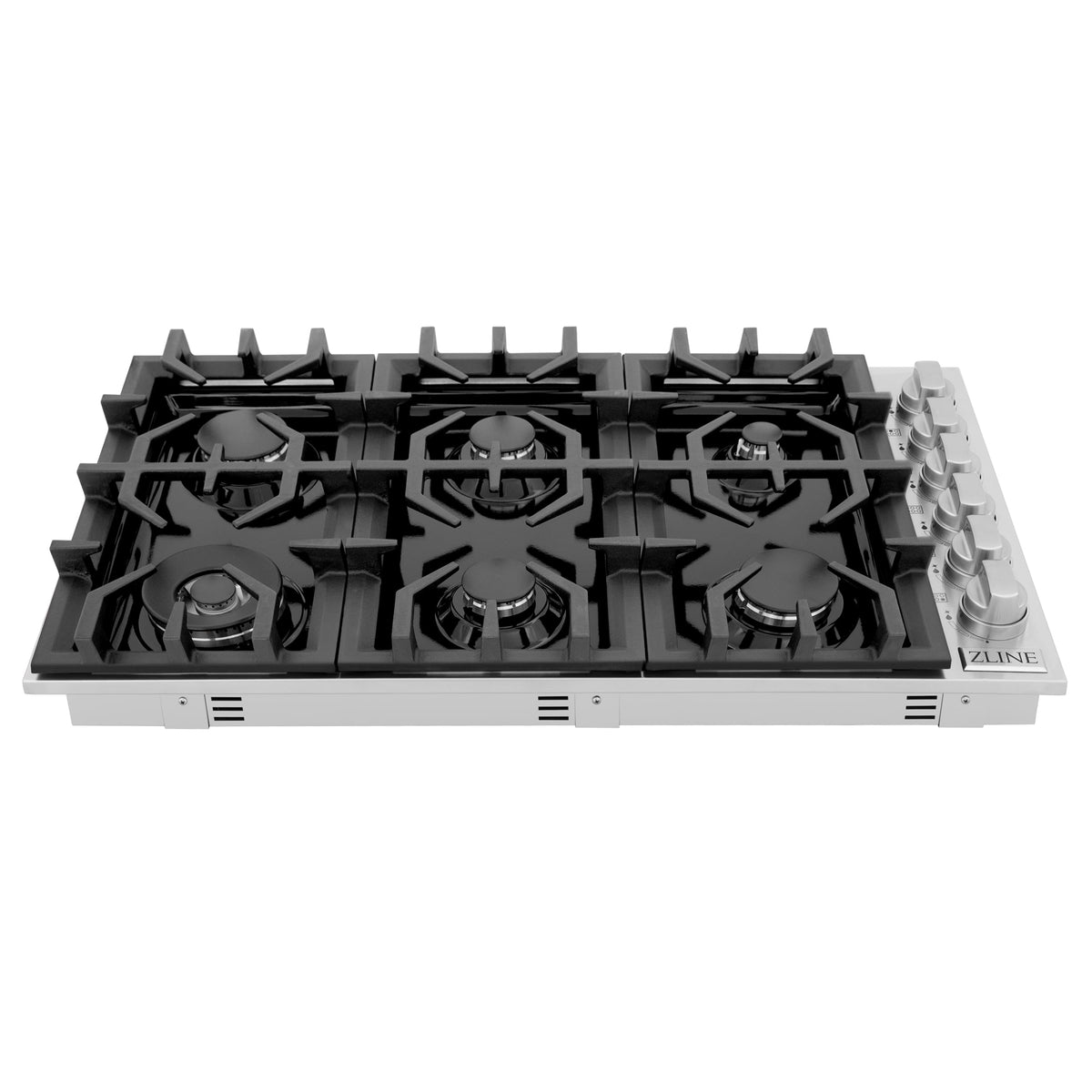 ZLINE - 36 in. Wide 6 Burner Gas Cooktop withPorcelain Top (RC36-PBT) - Black