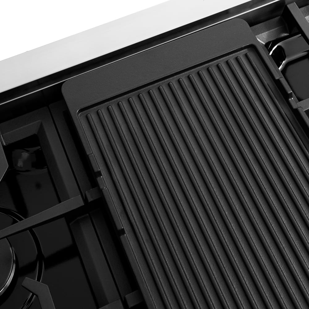 ZLINE - 48 in. Wide 7 Burner Classic Gas Rangetop withPorcelain Cooktop in Stainless Steel - Black