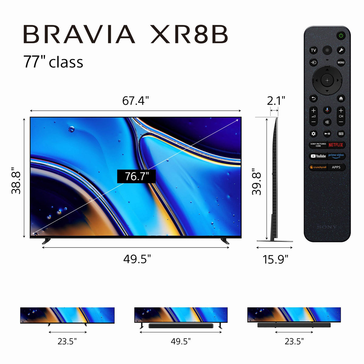 Sony - 77" Class BRAVIA XR8B OLED 4K Google TV with Gemini