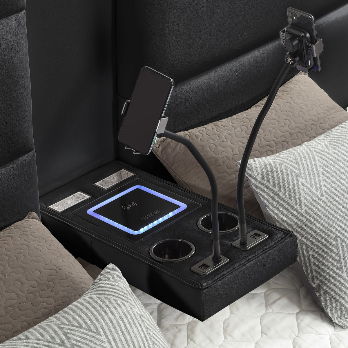 Futura - Cama tapizada con cabecero alto