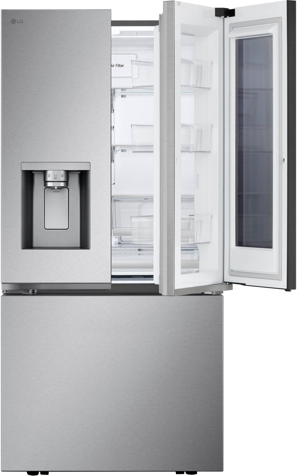 LG - 33-in Wide 24.5 Cu. Ft. French Door Standard-Depth MAX Smart Refrigerator with Dual Ice Maker with Craft Ice - Stainless Steel