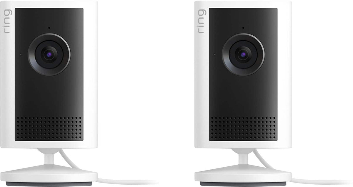 Ring - Outdoor Cam 2K, Battery - Wide-Angle Retinal 2K Video, 6x Enhanced Zoom, Night Vision (2 pack) - White/Black