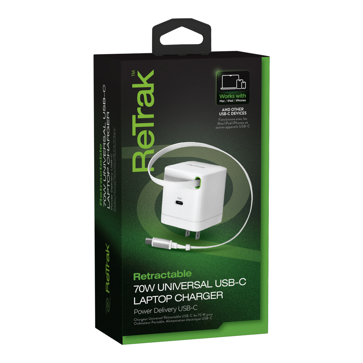 ReTrak - 70W USB-C Wall Charger - White