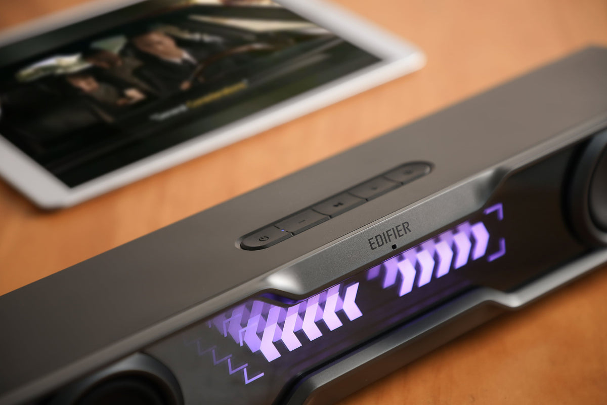 Edifier - QS30 2.0 Bluetooth Gaming Soundbar with Halo Lighting (1-Piece) - Black