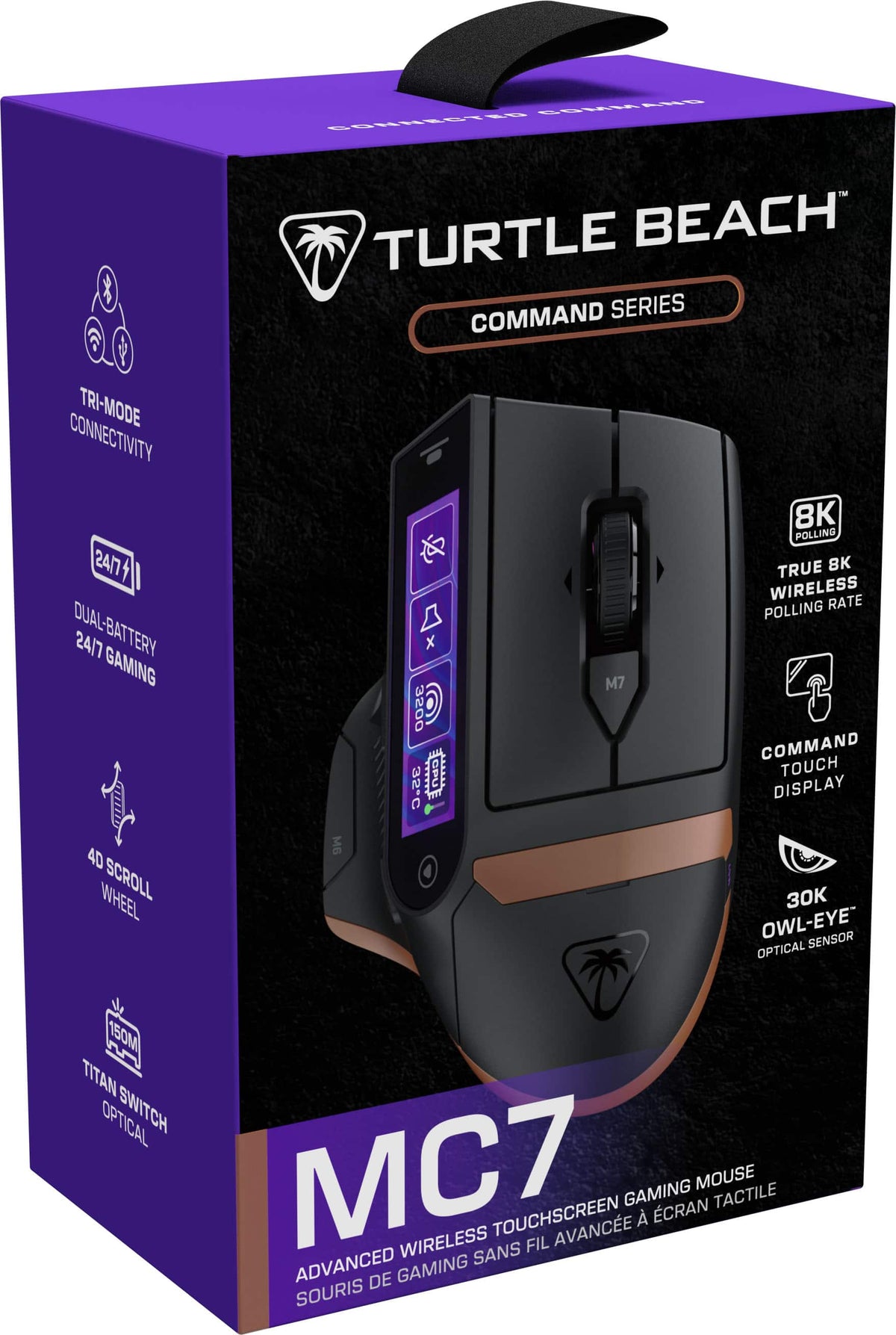 Turtle Beach - Command Series MC7 Advanced Wireless Touchscreen Optical Gaming Mouse for Windows 10/11 PC - Wireless - Black