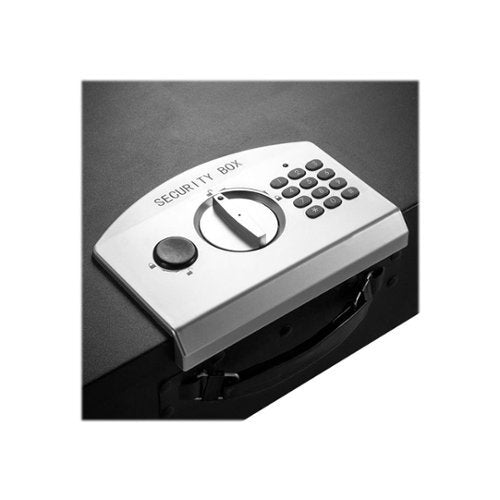 Barska - Portable Digital Keypad Lock Box-Secure Travel Safe for Valuables, Steel Construction, Removable Tethering Cable - Black