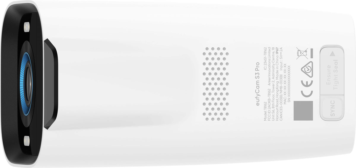 eufy - eufyCam S3 Pro, Outdoor Wireless 4K Solar Powered Add-On Security Camera (Base Not Included) - White