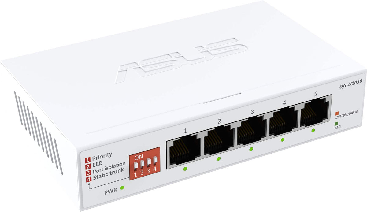 ASUS - QG-U1050 5-Port 2.5G Unmanaged Ethernet Switch - White