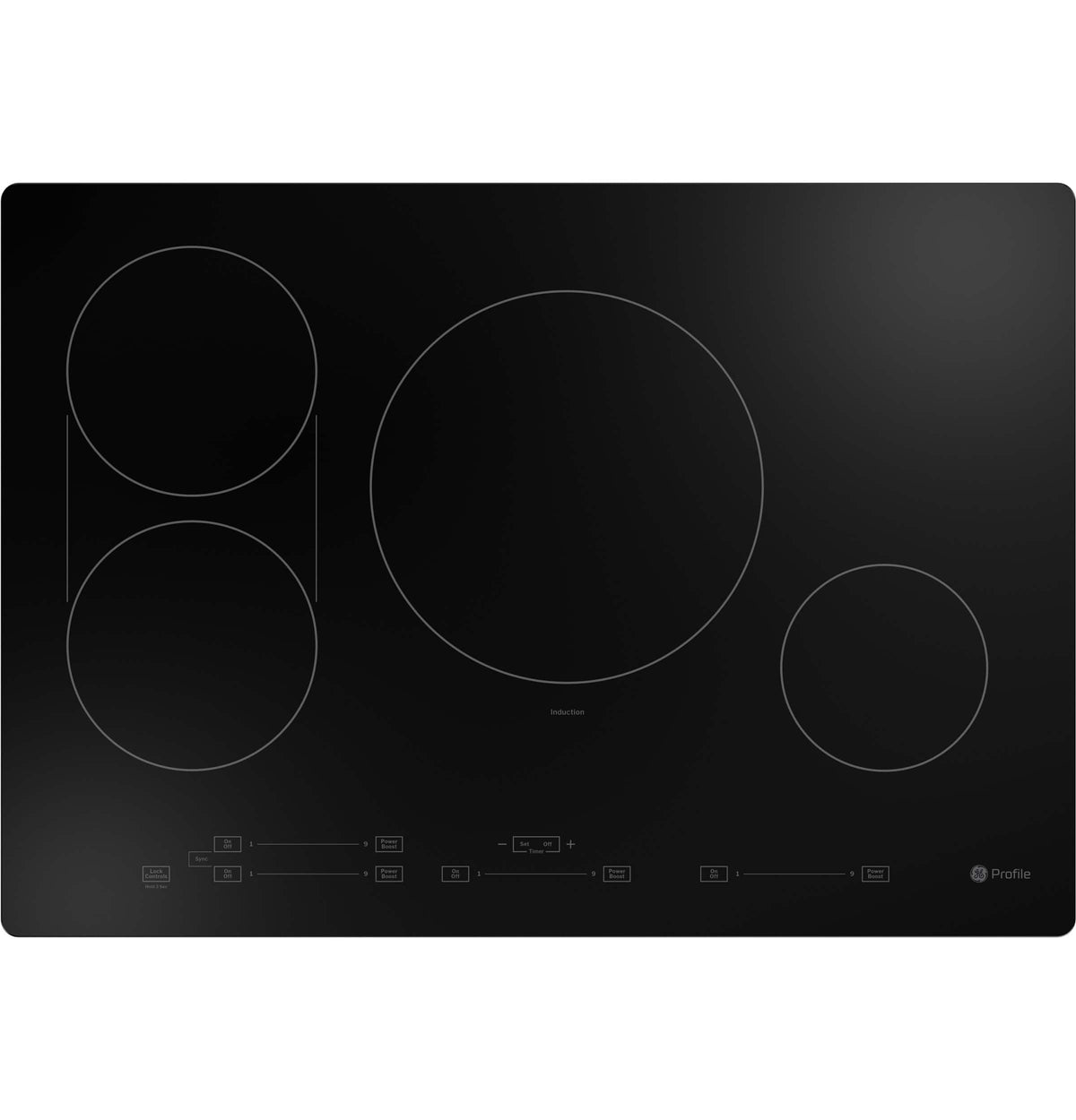 GE Profile - 30" Built-In Electric Induction Cooktop with 4 Elements, Slide Touch Controls, and Power Boost - Black