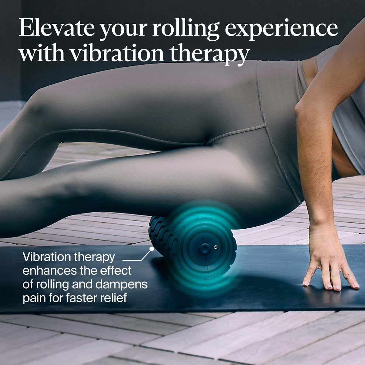 Therabody - WaveRoller - Vibrating Foam Roller For Large Muscle Groups - Black