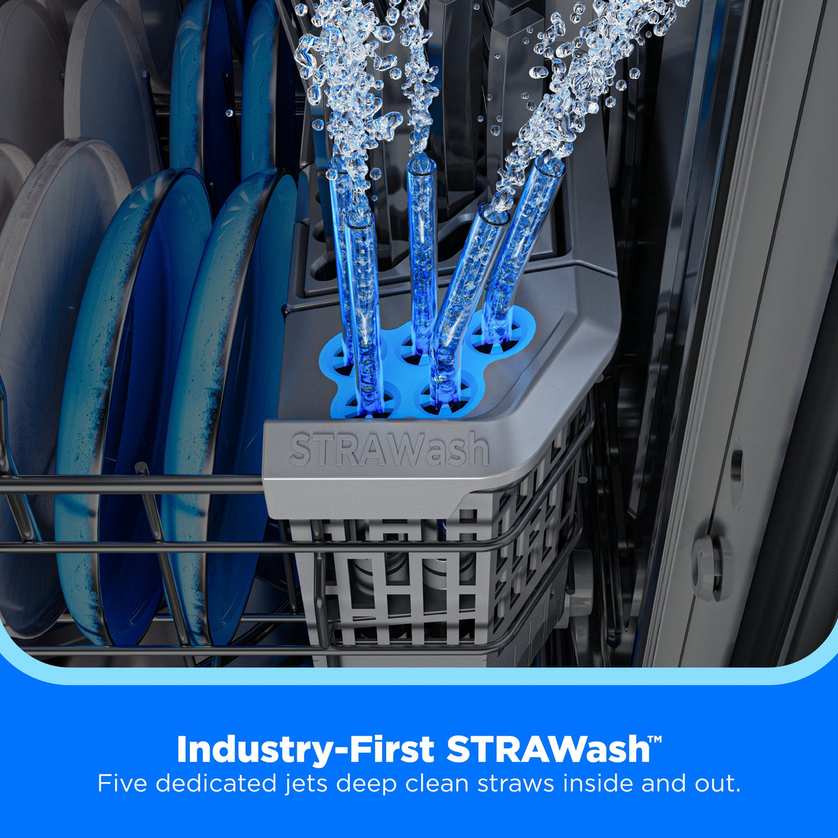 Midea - STRAWash 24" Top Control Built-In Dishwasher with Total Tumbler Clean, SENSOR TruDry, 44 dB - Stainless Steel