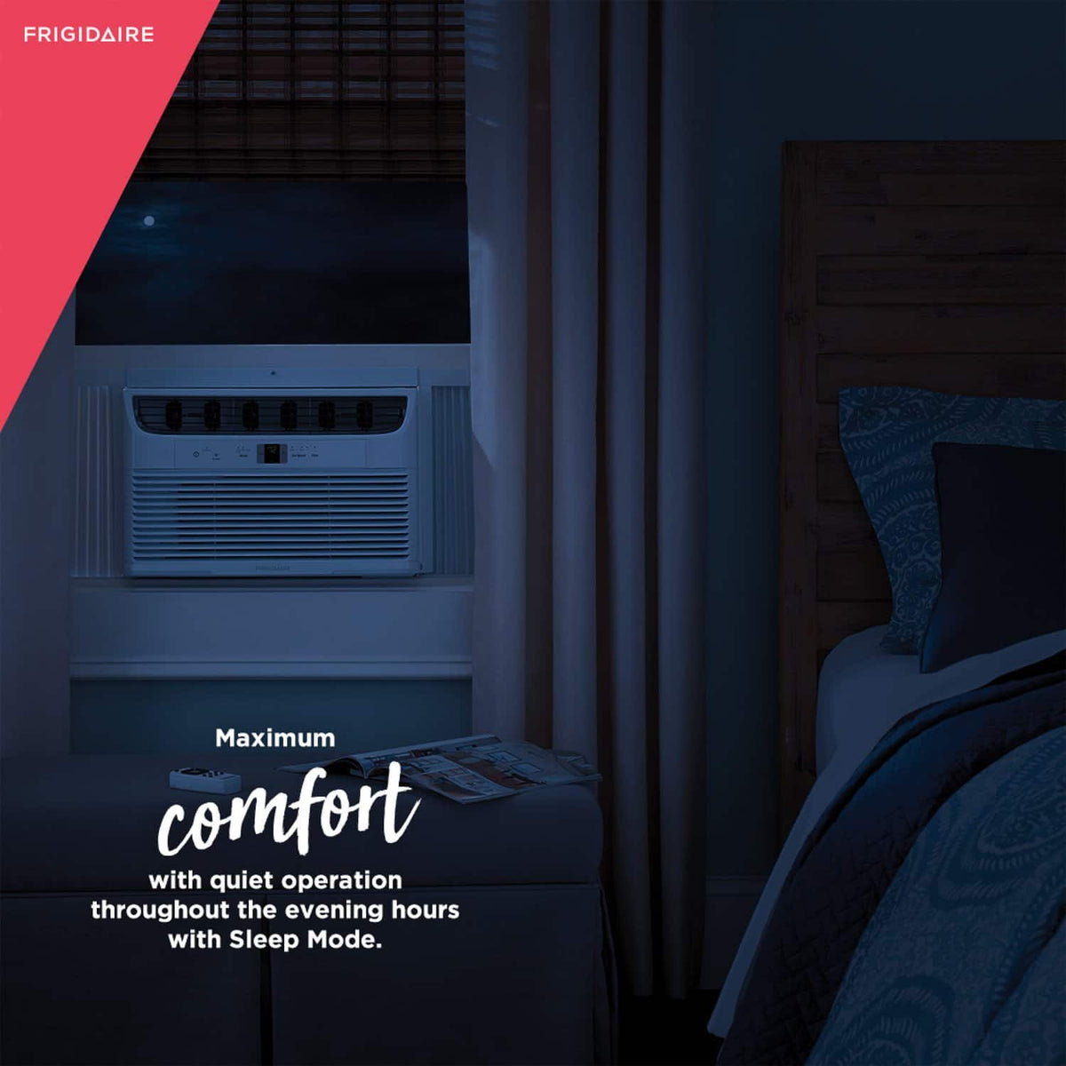 Frigidaire - 115V 12,000 BTU 550 Sq. Ft. Smart Window Air Conditioner with Remote - White