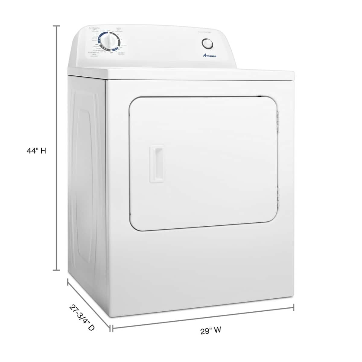 Amana - 6.5 Cu. Ft. Electric Dryer with Automatic Dryness Control - White