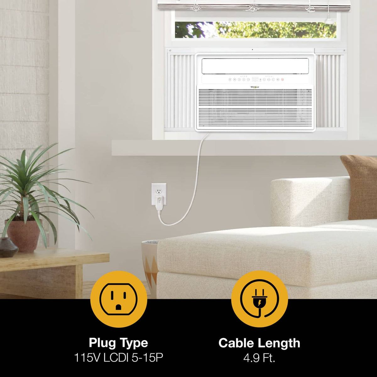 Whirlpool - 15,000 BTU Window Mounted Inverter Air Conditioner with Remote Control - White
