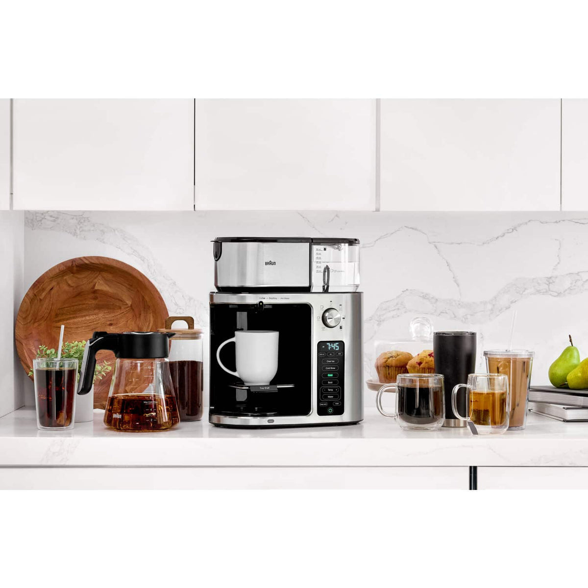 Nespresso - MultiServe Plus 10- Cup Pod Free Drip Coffee Maker, 7 Brew Sizes / Hot & Cold Brew & Hot Water for Tea - Stainless Steel