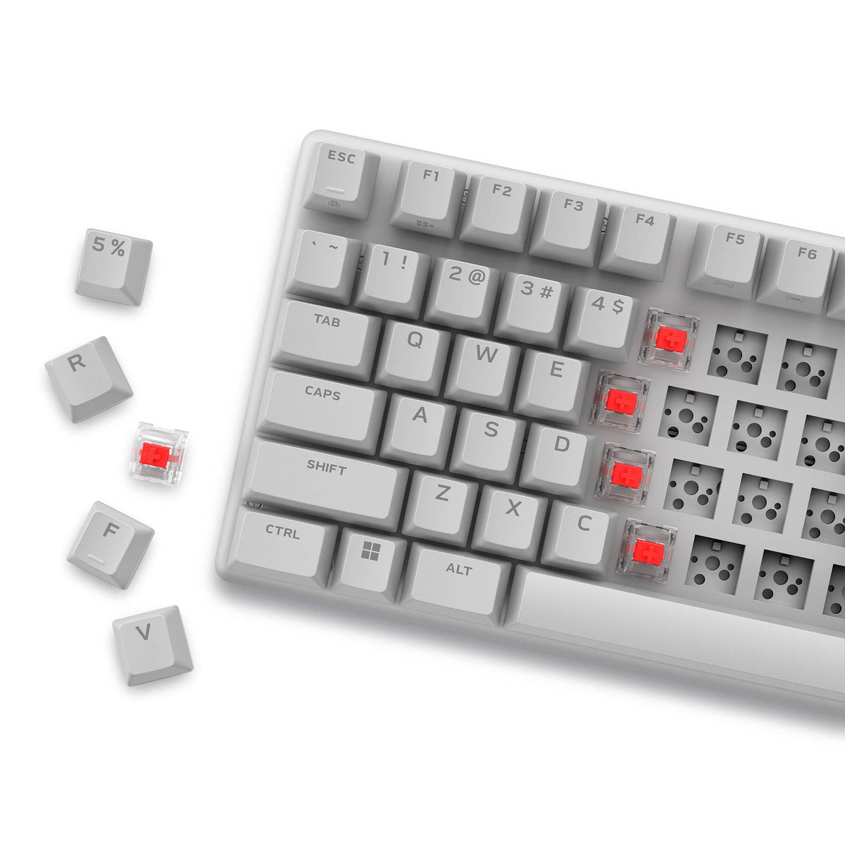 Alienware - Pro 75% Wireless Mechanical Gaming Keyboard with RGB Back Lighting - Lunar Light