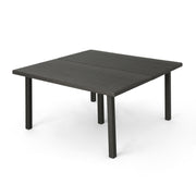 Outdoor Square Rattan Wicker Dining Table - Gray