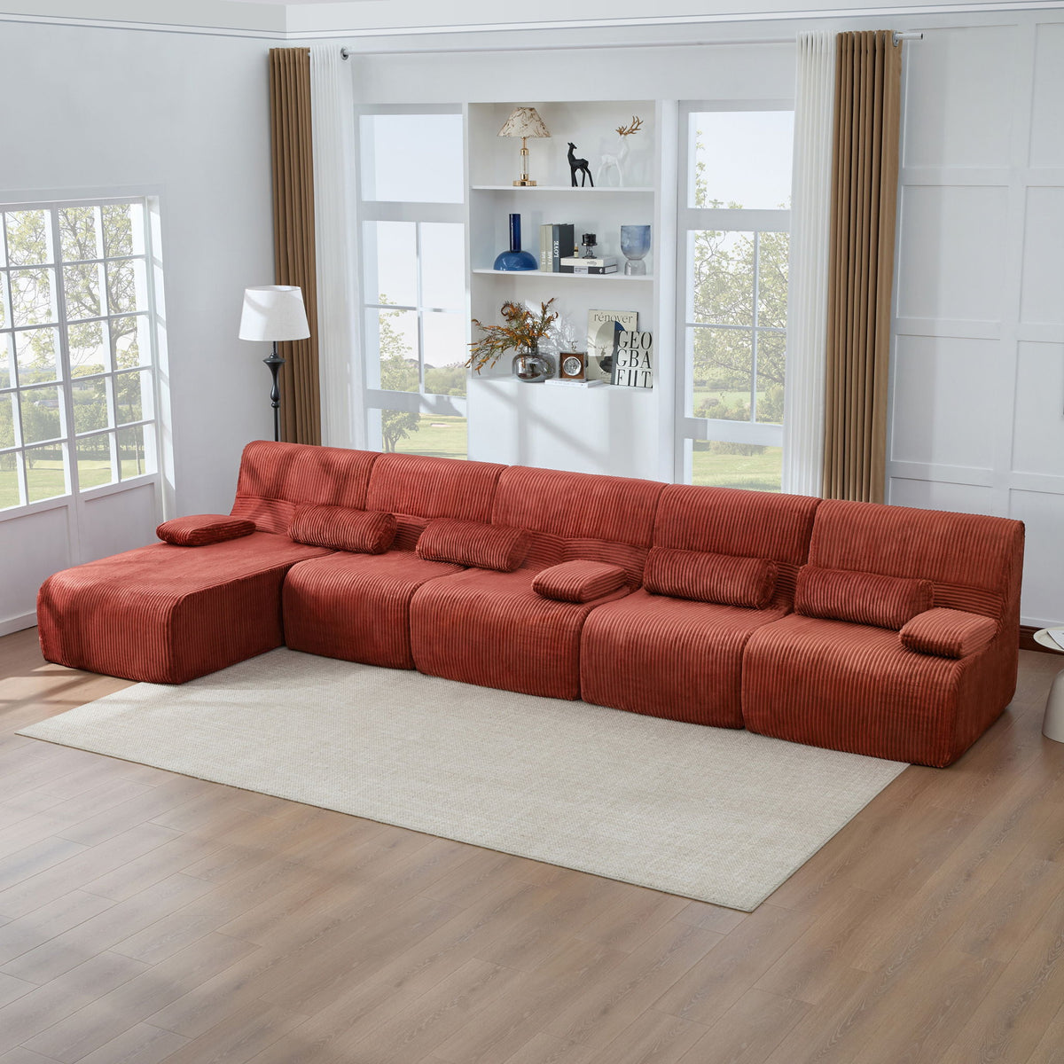 Sofá seccional de gran tamaño, asientos para sala de estar con diseño modular
