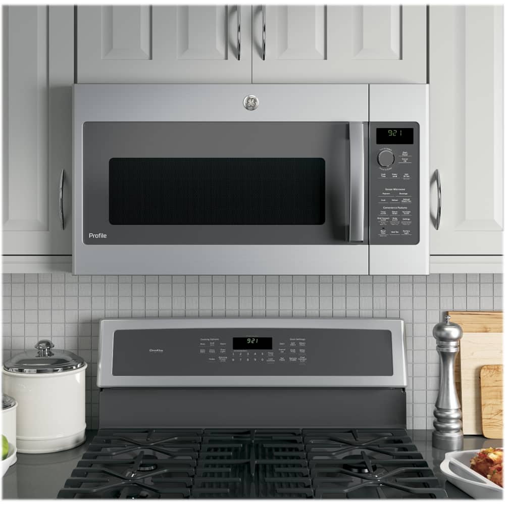 GE Profile - 2.1 Cu. Ft. Over-the-Range Microwave with Sensor Cooking and Steam Cleaning - Stainless Steel