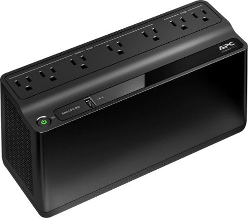 APC - Back-UPS 600VA, 120V, 1 USB charging port, 7 NEMA outlets (2 surge) - Black