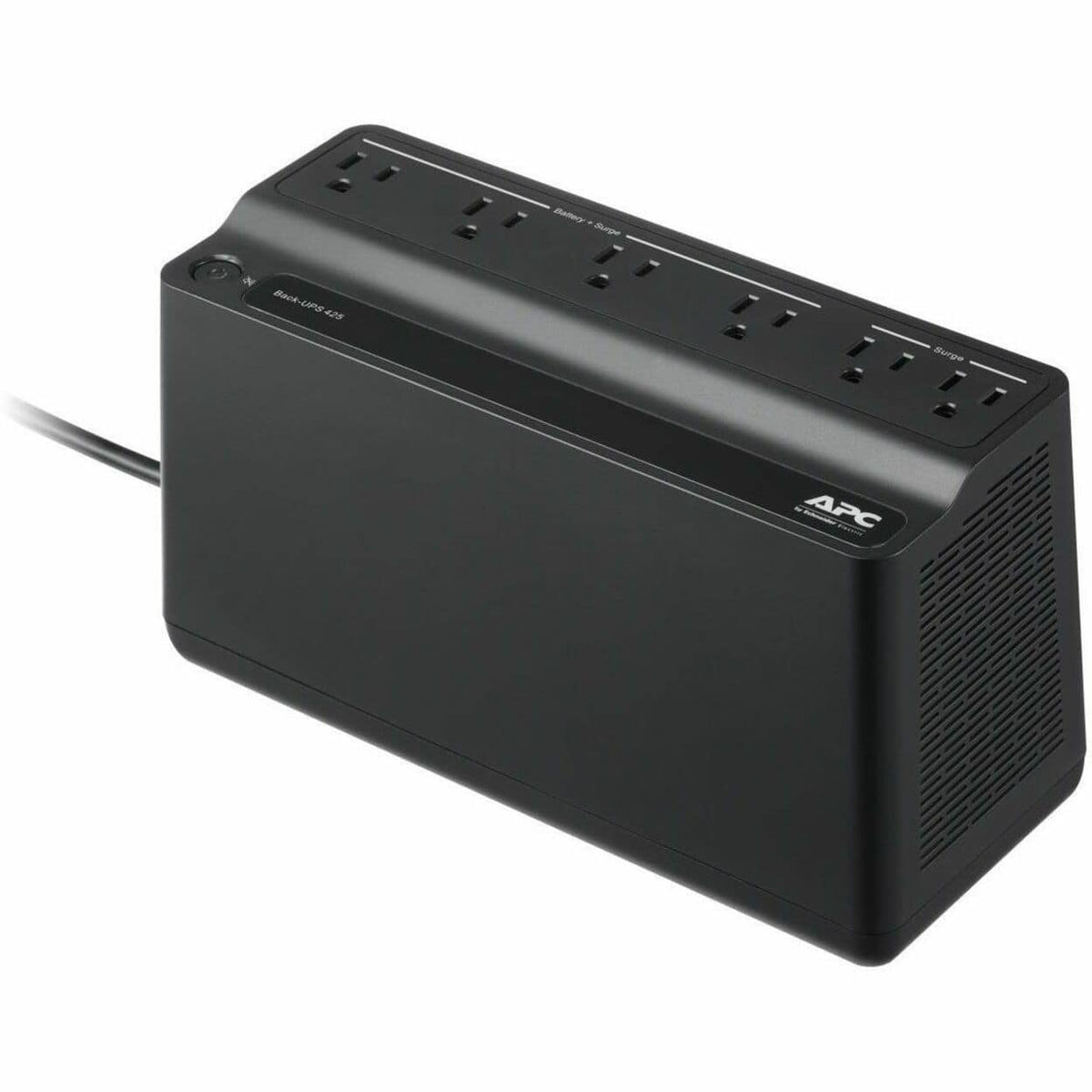 APC - UPS Battery Backup, 425VA/255W, Tower/Wall Mount, 6 Outlets, LED Indicator - Black