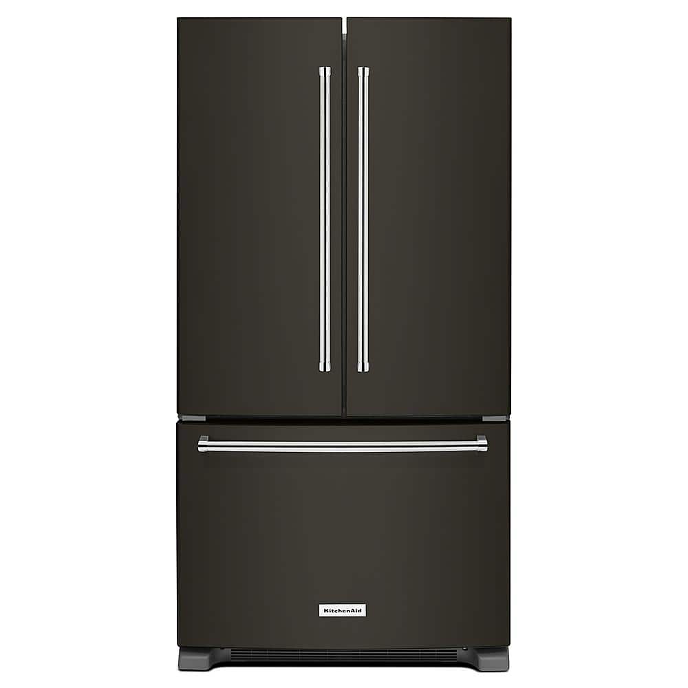 KitchenAid - 36 in. Wide 25 cu. ft. French Door Refrigerator with Interior Water Dispenser - Black Stainless Steel