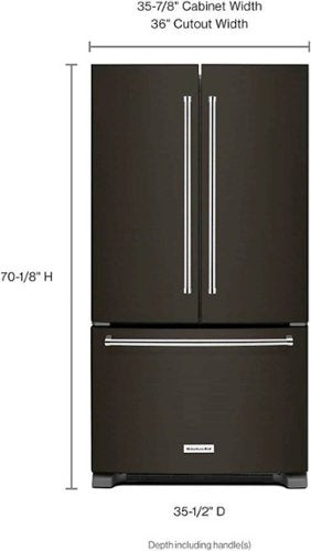 KitchenAid - 36 in. Wide 25 cu. ft. French Door Refrigerator with Interior Water Dispenser - Black Stainless Steel