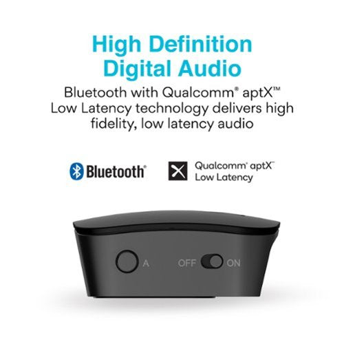 MEE audio - Connect Universal Dual-Headphone Bluetooth Wireless Audio Transmitter for TV - Black