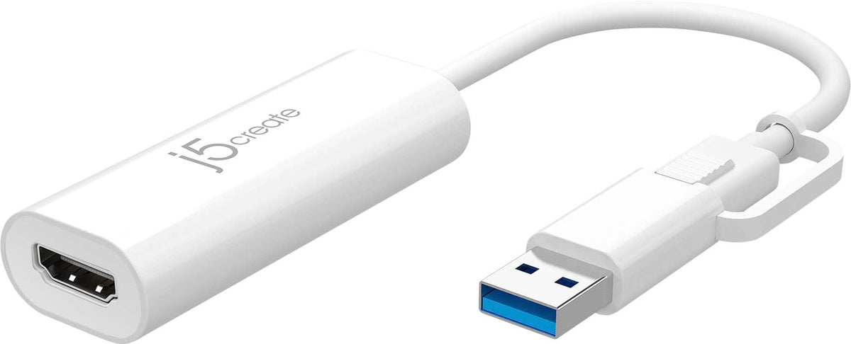 j5create - USB™ to HDMI™ Multi-Monitor Adapter, with 3.14" cable - White
