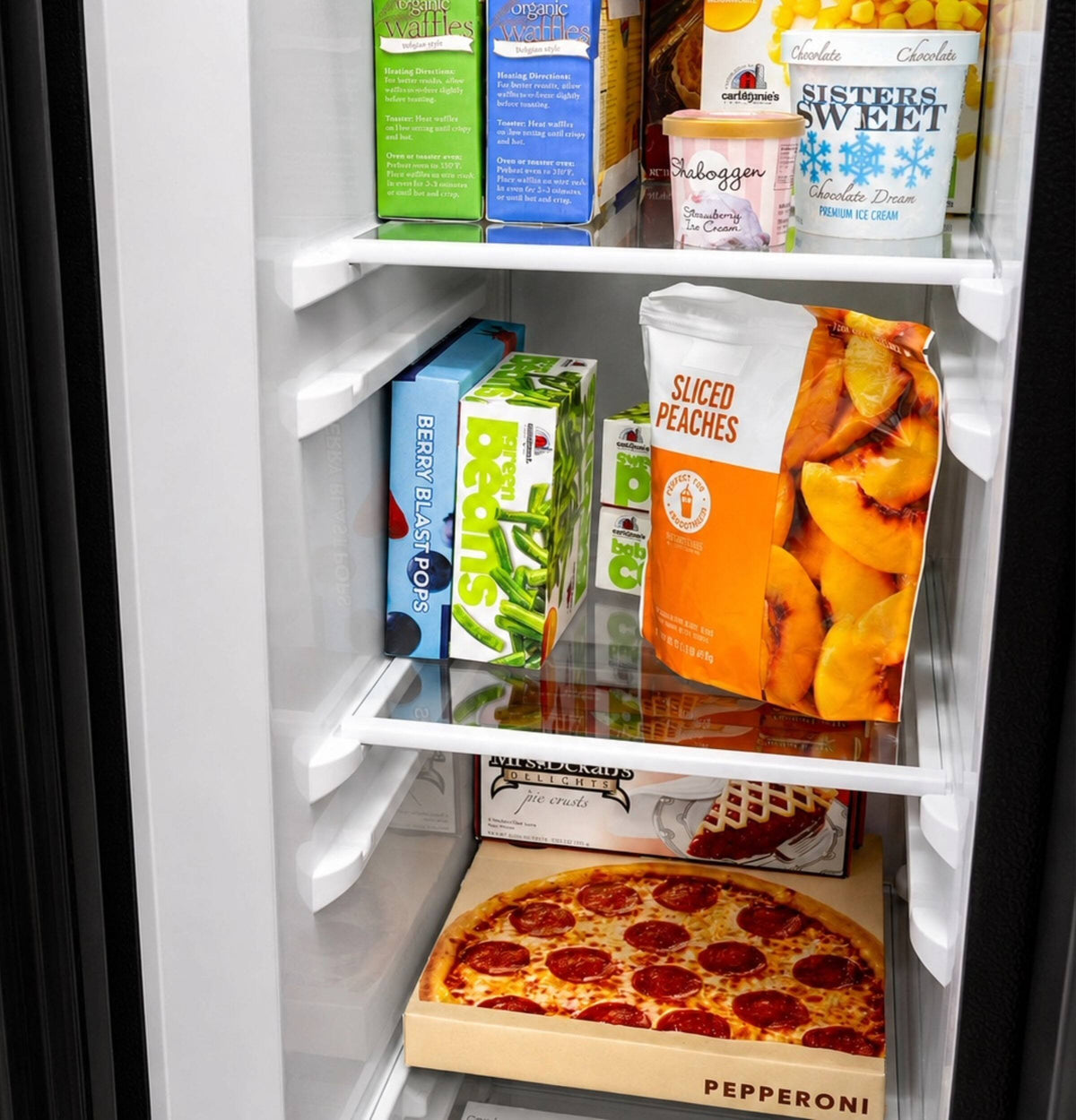 GE - 36 in. Wide 23.6 Cu. Ft. Freestanding Counter-Depth Side-By-Side Refrigerator ith Extra Tall Water and Ice Dispenser - Black