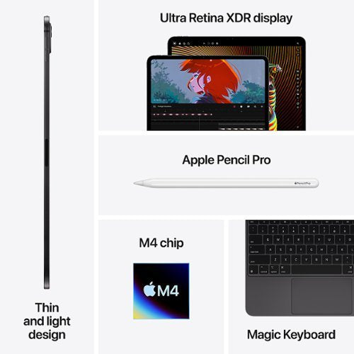 Apple - Geek Squad Certified Refurbished 11-inch iPad Pro M4 chip Built for Apple Intelligence Wi-Fi 256GB with OLED - Space Black