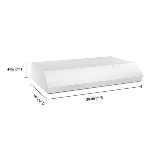 Whirlpool - 30 inches - Externally Vented - Under cabinet Range Hood - White