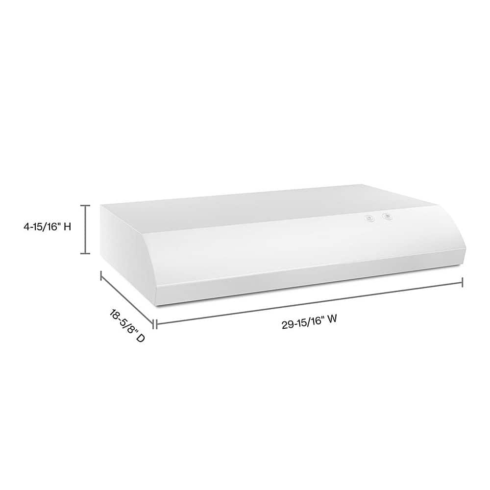 Whirlpool - 30 inches - Externally Vented - Under cabinet Range Hood - White