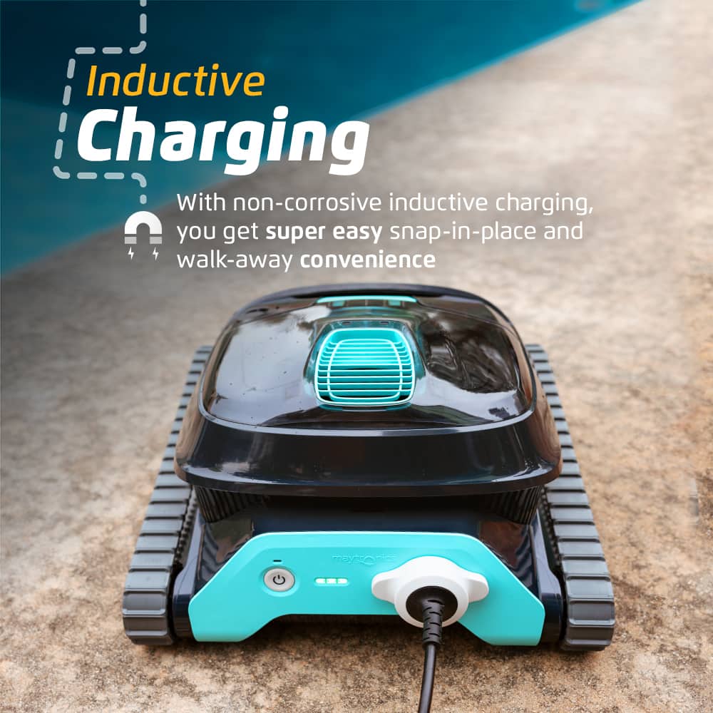 Dolphin - Liberty 200 Cordless Robotic Pool Vacuum Cleaner, Magnetic Charging, Wall Climbing, Ideal for Pools up to 33 FT