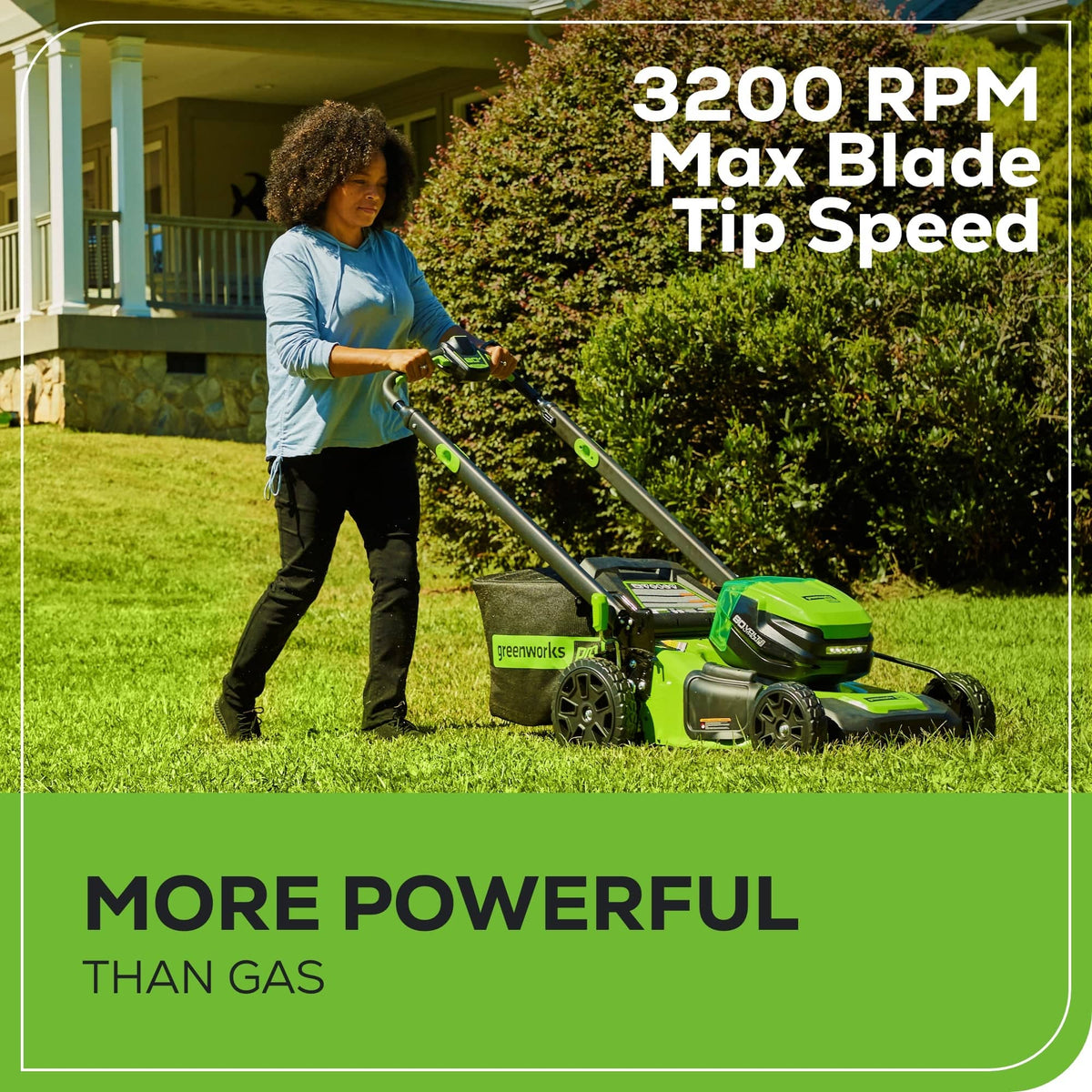 Greenworks - 80-Volt 21-Inch Self-Propelled Lawn Mower with 4.0Ah Battery and Charger - Green