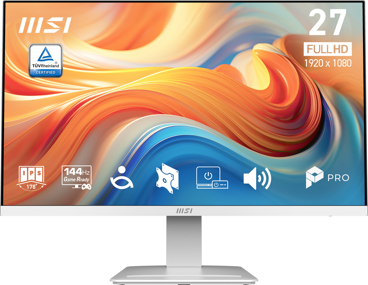 MSI - PRO MP273W E14A 27" LCD FHD 144Hz 1ms Adaptive Sync Monitor with HDR ready ,Built-in Speakers (DisplayPort, HDMI ) - Matte White