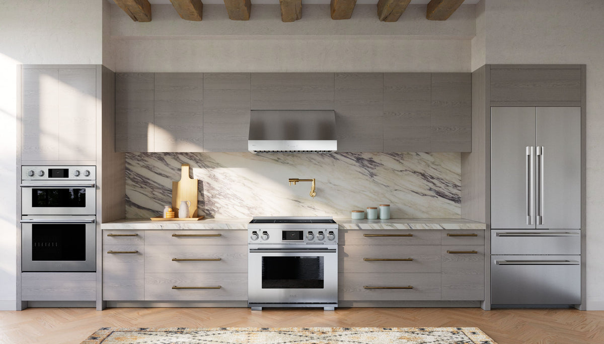 SKS - 36-inch 6.3 Cu. Ft. Freestanding Smart Electric Induction Pro Range with Steam-Combi - Stainless Steel