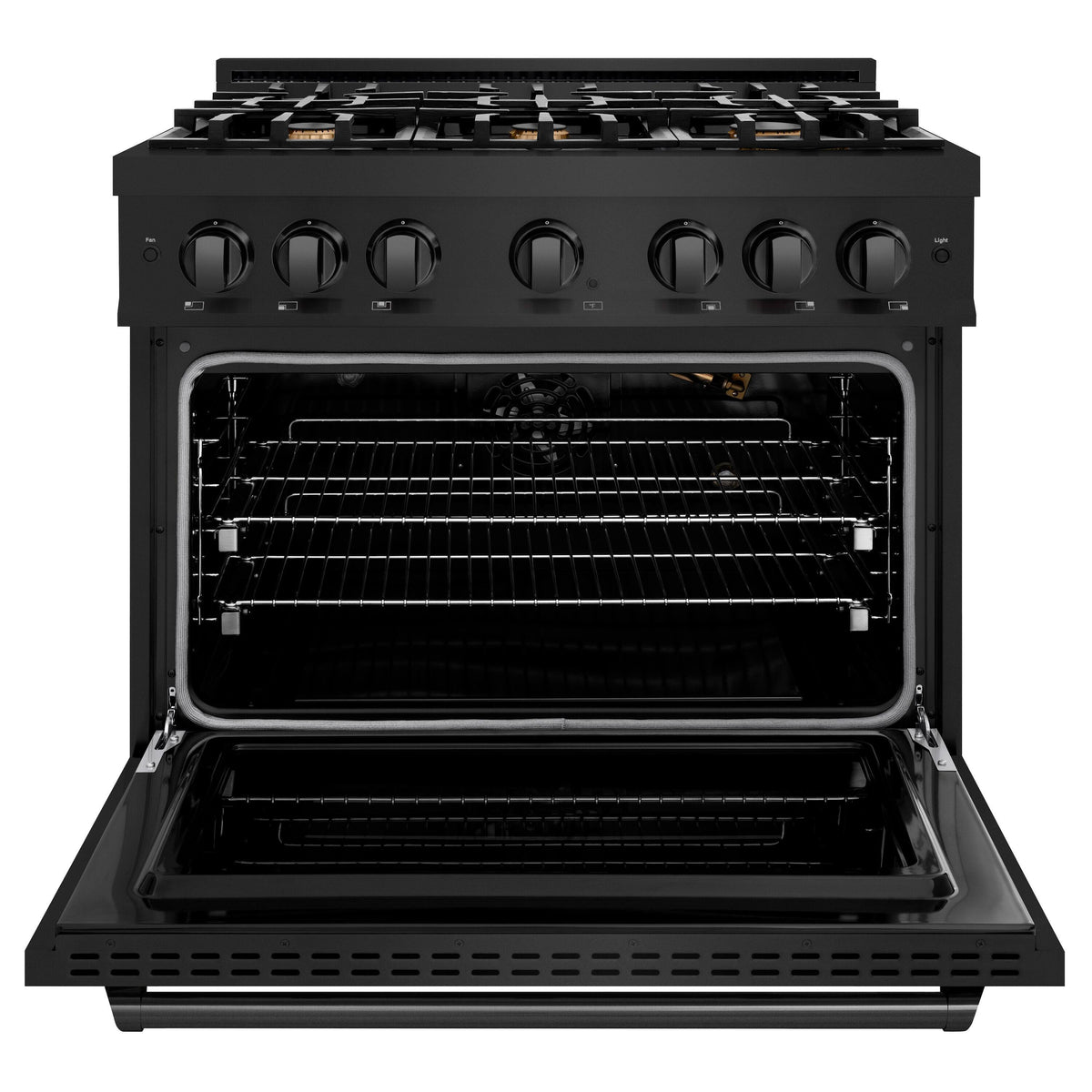 ZLINE - 36 in. Wide 6 Burner Classic Gas Range w/ Convection Oven in Black Stainless  (CGRB-BR-36) - Black Stainless Steel