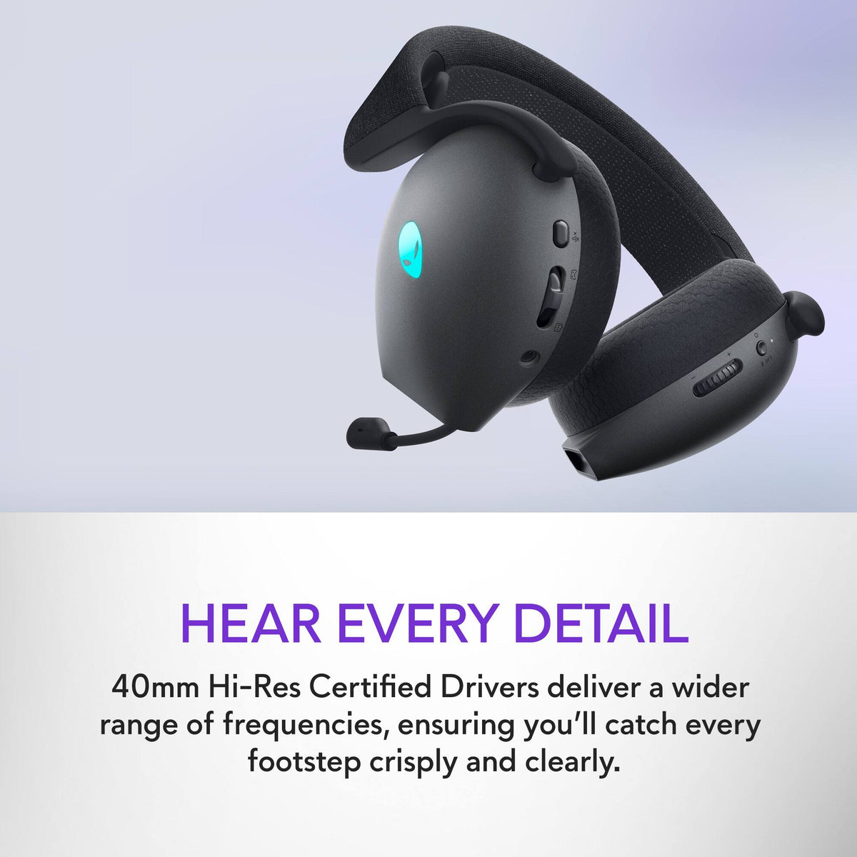 Alienware - AW725H Tri Mode Wireless Over-the-Ear Gaming Headset for PC, Xbox X|S, Xbox One, PS5, PS4, Switch and Mobile - Dark Side of the Moon