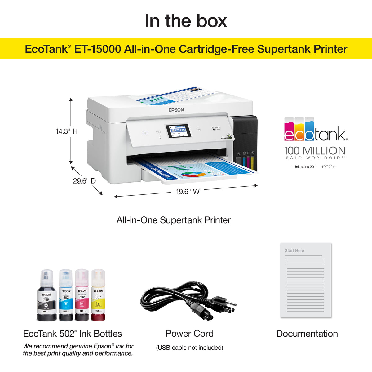 Epson - EcoTank ET-15000 Wireless All-In-One Supertank Inkjet Printer - White
