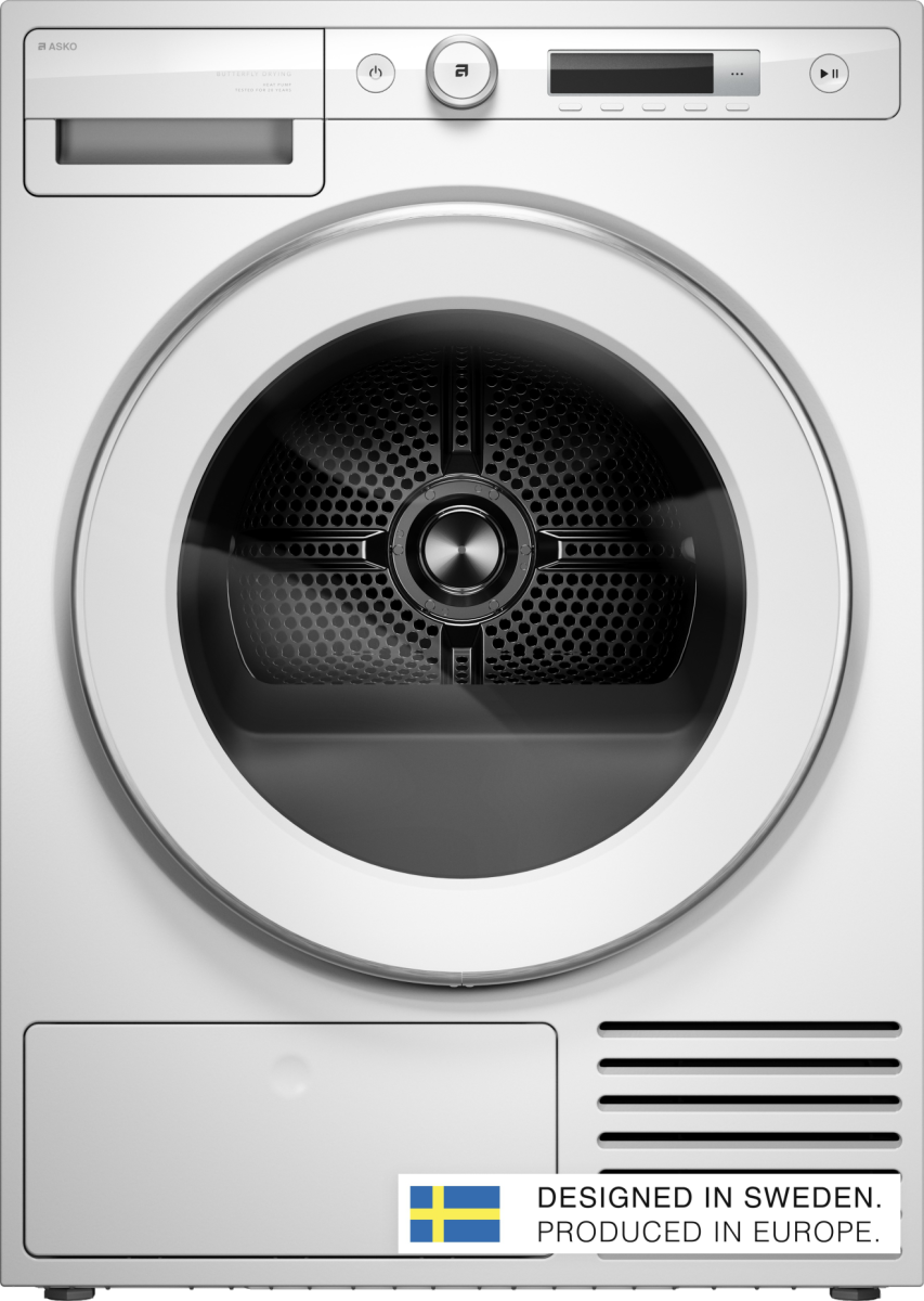Asko - 4.2 cu. ft. Stackable Electric Vented Dryer - Butterfly Drying System, Soft Drum Technology, 12 Programs – - White