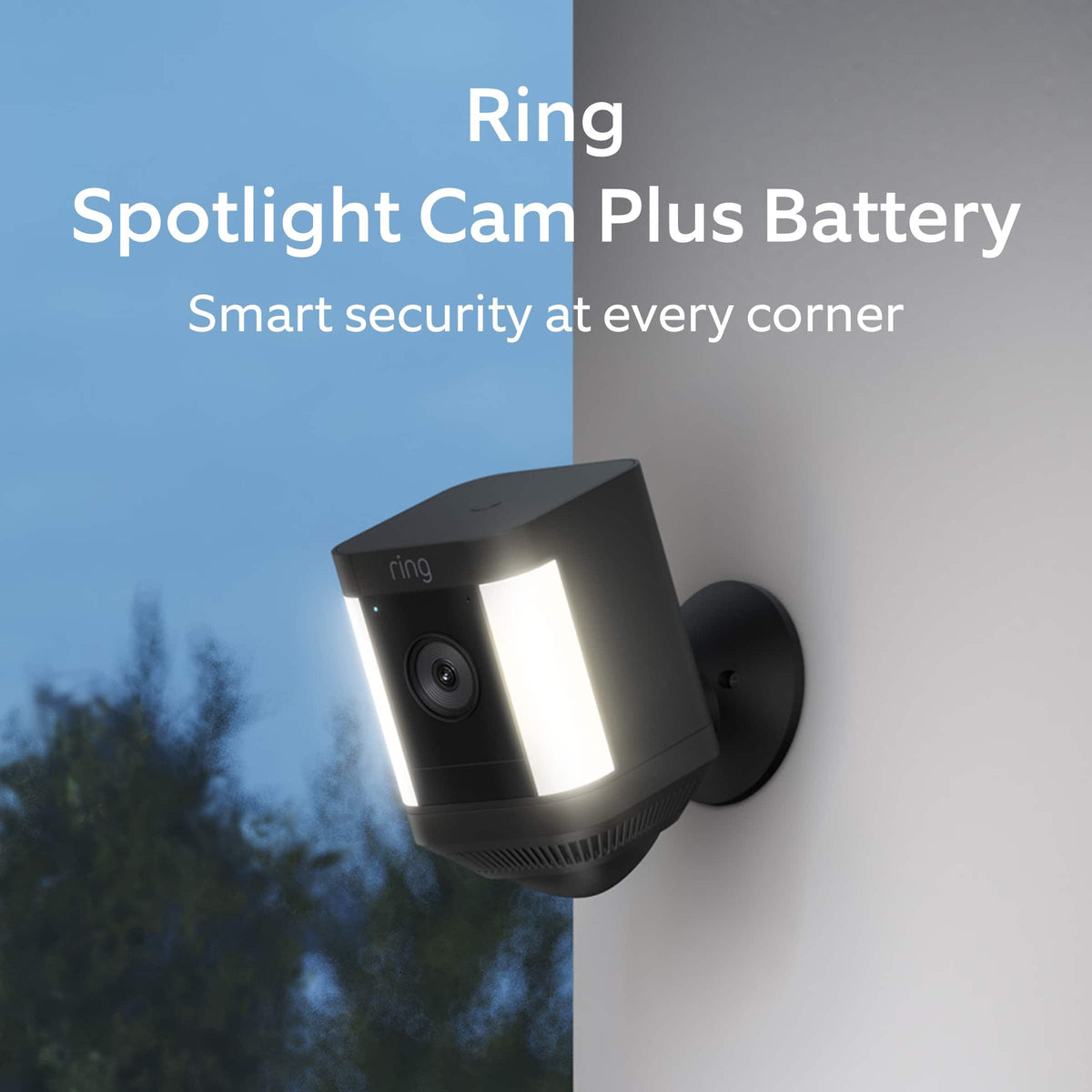 Ring - Spotlight Cam Plus Outdoor/Indoor Wireless 1080p Battery Surveillance Security Camera (2pk) - Black