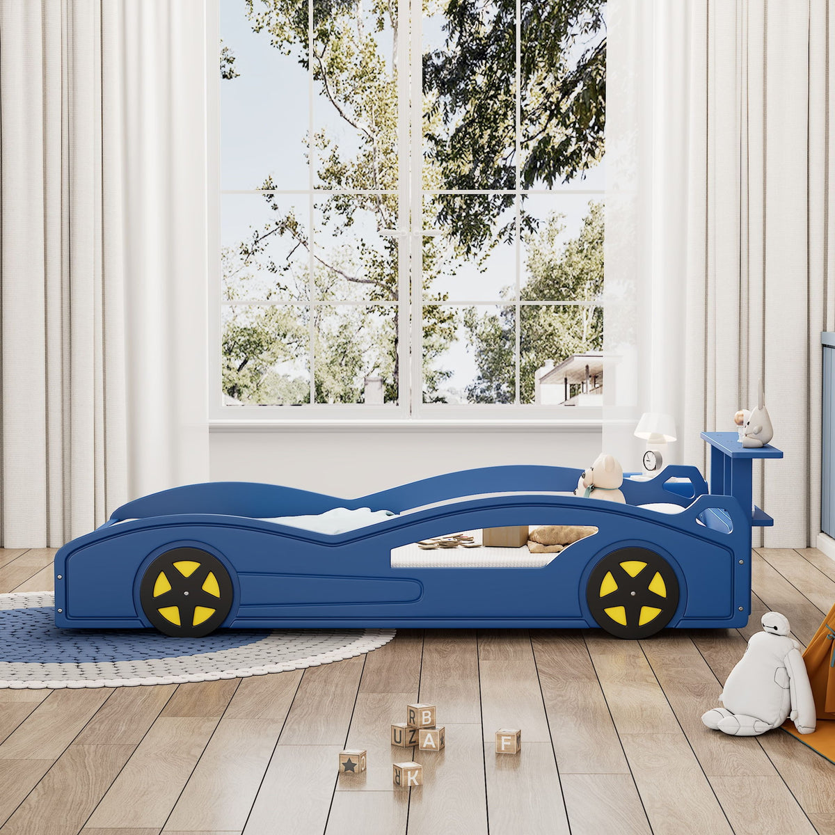 Cama Plataforma de Coche de Carreras y Ruedas