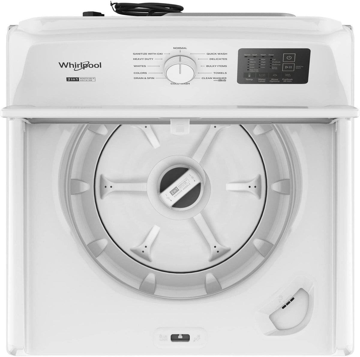 Whirlpool - 4.2-4.3 Cu. Ft. High-Efficiency Top Load Washer with 2-in-1 Removable Agitator - White