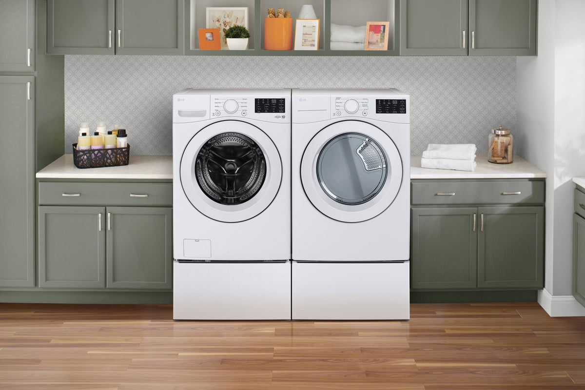 LG - 7.4 Cu. Ft. Stackable Gas Dryer with Wrinkle Care - White