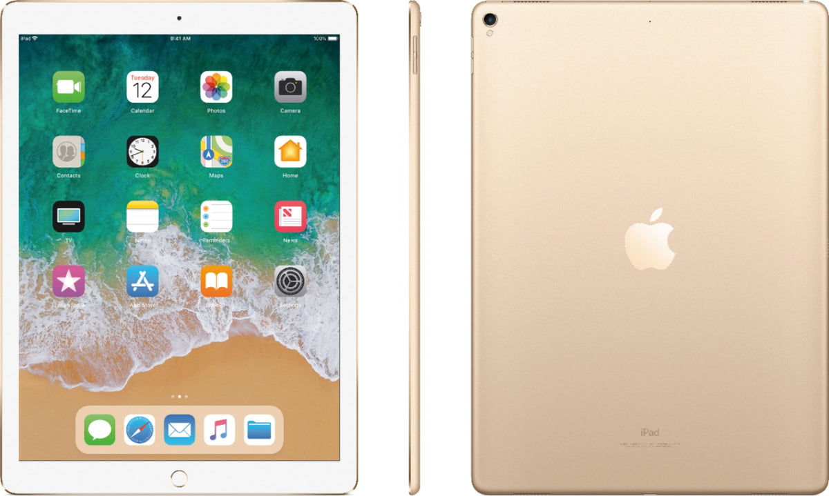 Apple - Geek Squad Certified Refurbished iPad Pro 12.9-inch (2nd generation) with Wi-Fi + Cellular - 512 GB - Gold (Unlocked)