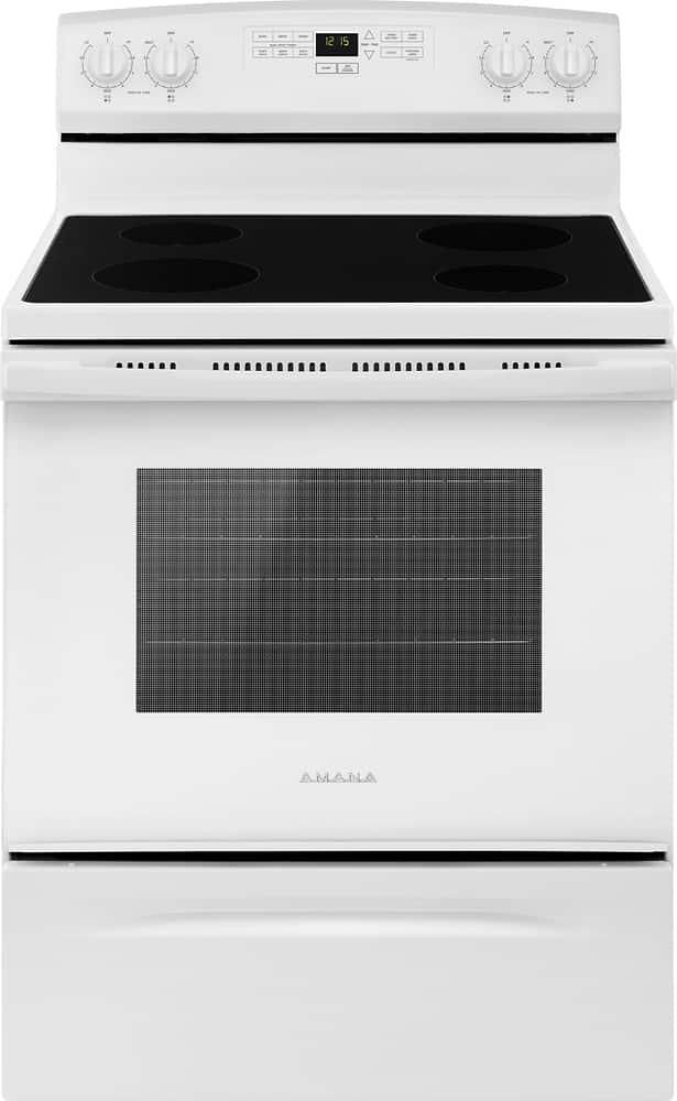 Amana - 30 in. Wide 4 element 4.8 cu. ft. Freestanding Electric Range - White